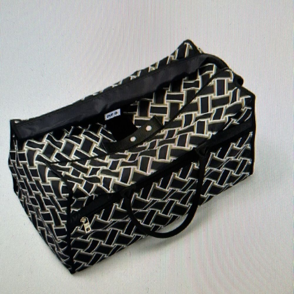 DVFVintageWeaveNeutralChicWeekenderBag 💼Beach🏖️Cruise🚢OfficeZippers &Snaps🫰 - Picture 5 of 10